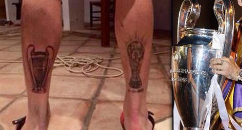 راموس يفي بوعده ويرسم وشما لكأس دوري الأبطال